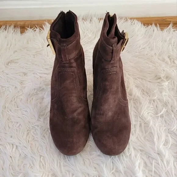 Tory Burch Brown Suede Ankle Boots 8.5 - Picture 2 of 11